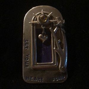 Silver Tone Vintage Pin, Let Your Heart Soar